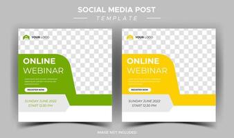 plantilla de redes sociales de seminario web en vivo de marketing digital vector