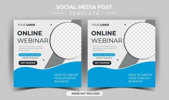 Digital marketing live webinar social media template vector