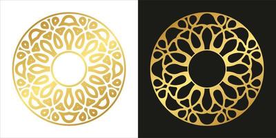 Luxury round border frame design vector