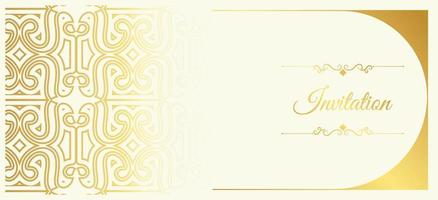 Gold invitation background style ornamental pattern vector