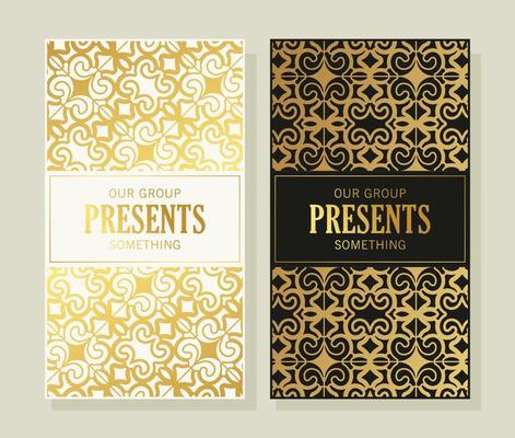luxury card collection with ornament pattern