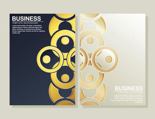 Minimal Cover in Gold. Vector Geometric Abstract Poster Design.