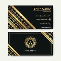 elegant business card with ornament pattern vector
