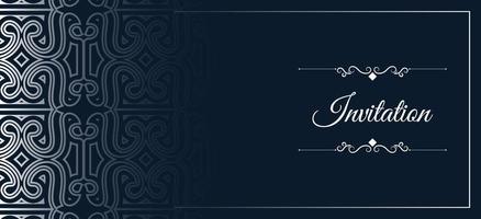 elegant blue pattern style invitation