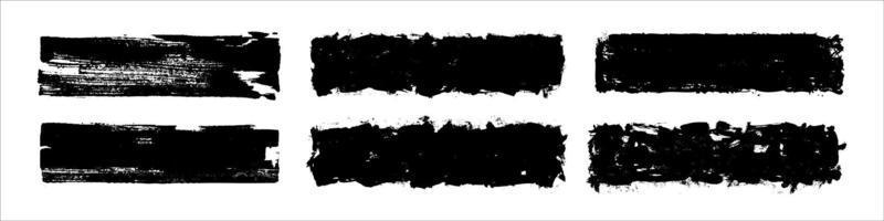 Set of different ink paint brush strokes isolated on white background. Grunge banner background. vector