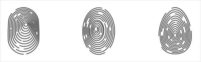 Vector black isolated fingerprint on white background