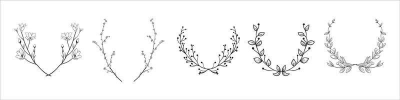 floral laurels vector