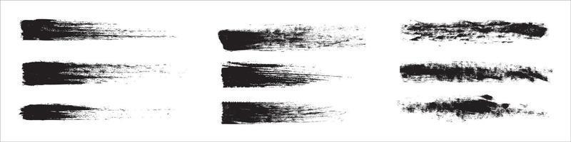 Set of grunge brush strokes vector