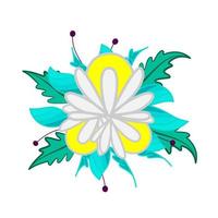 Ilustración de vector de hoja y árbol de logotipo de flor