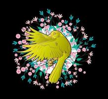 diseño de ilustración de pájaro para sukajan is mean japan tradicional tela o camiseta con bordado digital dibujado a mano hombres camisetas verano casual manga corta hip hop camiseta streetwear vector