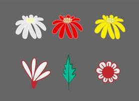 Ilustración de vector de hoja y árbol de logotipo de flor