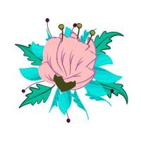 flower logo leaf and tree vector illustration