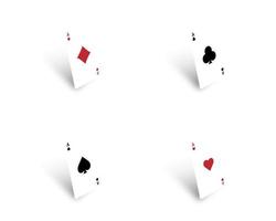 Four aces of different suits isolated on white background. vector