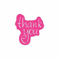 Thank you, pink calligraphy lettering. Vector lettering.
