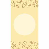 Autumn yellow background for stories. Autumn Doodle leaves on a yellow pattern. Design of an Internet page, banner, or invitation. Vector contour illustration for a website