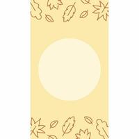 Autumn yellow background for stories. Autumn Doodle leaves on a yellow pattern. Design of an Internet page, banner, or invitation. Vector contour illustration for a website