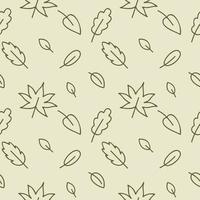 Endless autumn repeating background pattern with leaves, maple, birch, oak trees and branches from the tree. Ecology and nature protection. Vector Cover for textiles, clothing, packaging paper