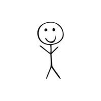 Hand Drawing Doodle Cartoon character Happy. Stick Figure Happy Jumping  Celebrating 25018271 Vector Art at Vecteezy