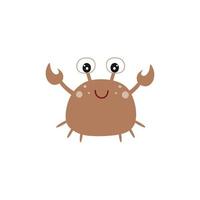 Funny cute crab on a white background. Children's cartoon illustration. Drawing for children's books, postcards, coloring books, posters. vector