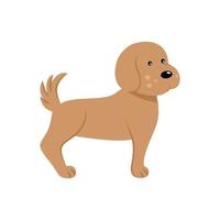 Dog isolated on a white background. Vector flat cartoon illustration. Pets for children. Element for coloring, books, and fabric prints.