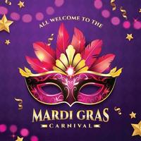 Realistic Colorful Mardi Gras Mask Illustration vector