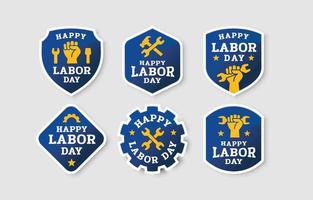 Happy Labor Day Badge Collection vector