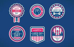 Labor Day Sticker Set vector