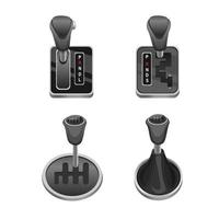 Car Transmission Lever in Automatic, Semi Automatic and manual symbol collection icon set, Automotive Gear Lever Shift. Concept Realistic illustration vector in white background