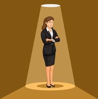 Businesswoman standing, female career and profession character concept in cartoon illustration vector