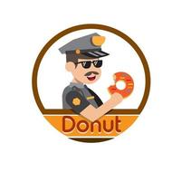 police donut logo flat design mascot vector