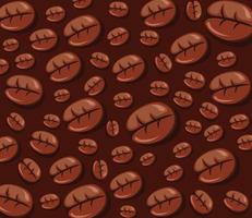 Seamless pattern with coffee beans in brown background editable vector