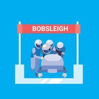 Winter sport bobsleigh flat illustration vector icon