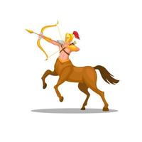 personaje de héroes mitológicos guerrero arquero centauro. vector de ilustración de mascota sagitario