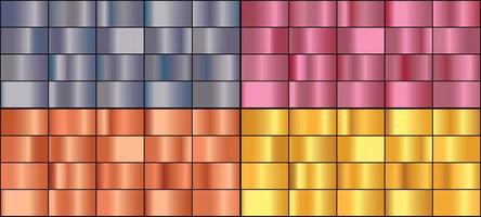 Vector set of colorful metal gradients.