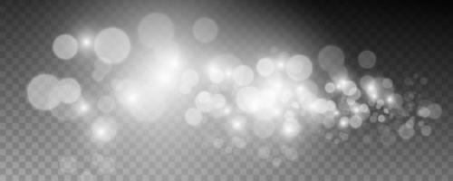 Blurred light sparkle elements. Glitters isolated on transparent background. vector