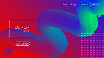 Website abstract background. Bright colorful dynamic shapes landing page vector
