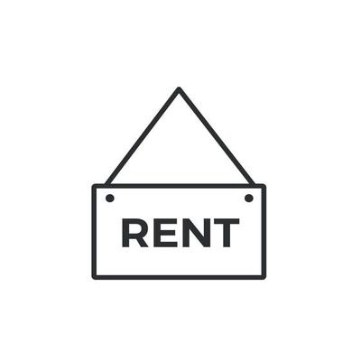 Vector illustration of rent board icon on white background Free Vector