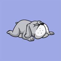 cartoon animal design sleeping bulldog cute mascot logo vector