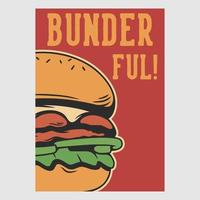 vintage poster design bunder full retro illustration vector