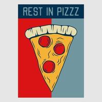 vintage poster design rest in pizzz retro illustration vector