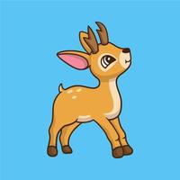 diseño de animales de dibujos animados ciervos mirando hacia los lados lindo logotipo de la mascota vector