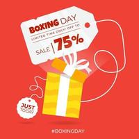 Light Shining Yellow Gift Box Boxing Day December 26th illustration on abstract background vector