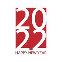 2022 Happy New Year red logo. 2022 number design template. Vector illustration, Flat design