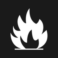 paquete frágil. vector de signo de fuego. aislado sobre fondo negro.