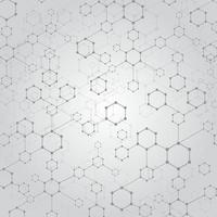 Abstract technology geometric hexagon with dots line connection background. DNA medical and molecules. vector