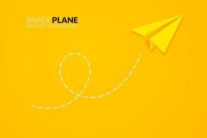 Yellow paper plane abstract vector background isolated background. Simple modern banner, wallpaper, web, cover.