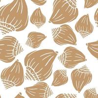 Seamless pattern with seashells. Marine background.  Hand drawn vector illustration in sketch style. Perfect for greetings, invitations, coloring books, textile, wedding and web design.