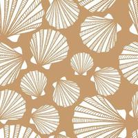 Seamless pattern with seashells. Marine background.  Hand drawn vector illustration in sketch style. Perfect for greetings, invitations, coloring books, textile, wedding and web design.