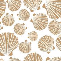 Seamless pattern with seashells. Marine background.  Hand drawn vector illustration in sketch style. Perfect for greetings, invitations, coloring books, textile, wedding and web design.