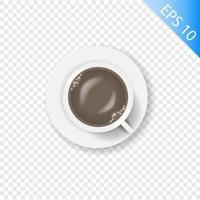 realistic vector coffee from top view mockup